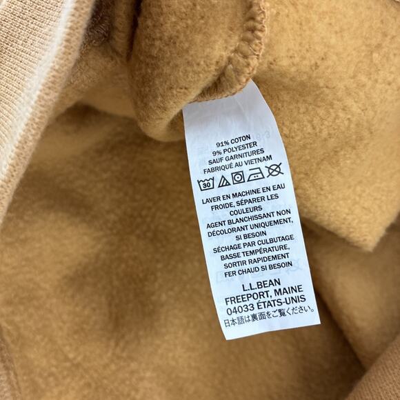 LL BEAN Sweatshirt Men Medium Brown Hoodie Pullover Patch Outdoors Hiking NWT - Picture 12 of 15